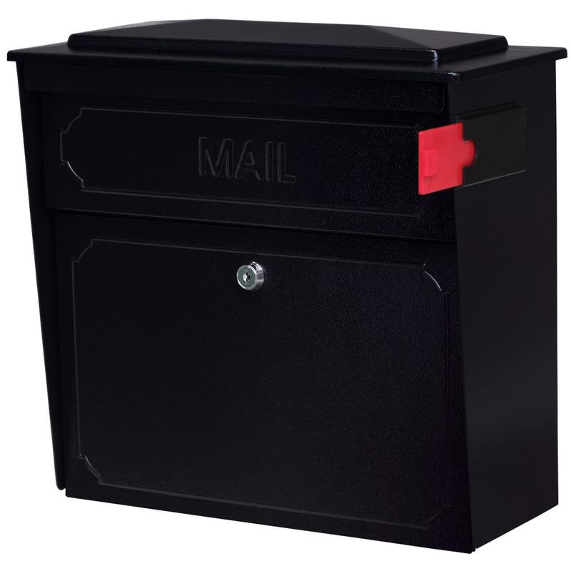 Mail Boss Townhouse Wall Mount Locking Mailbox, 16inH x 15 3/4inW x 7 1/2inD, Black MPN:7172