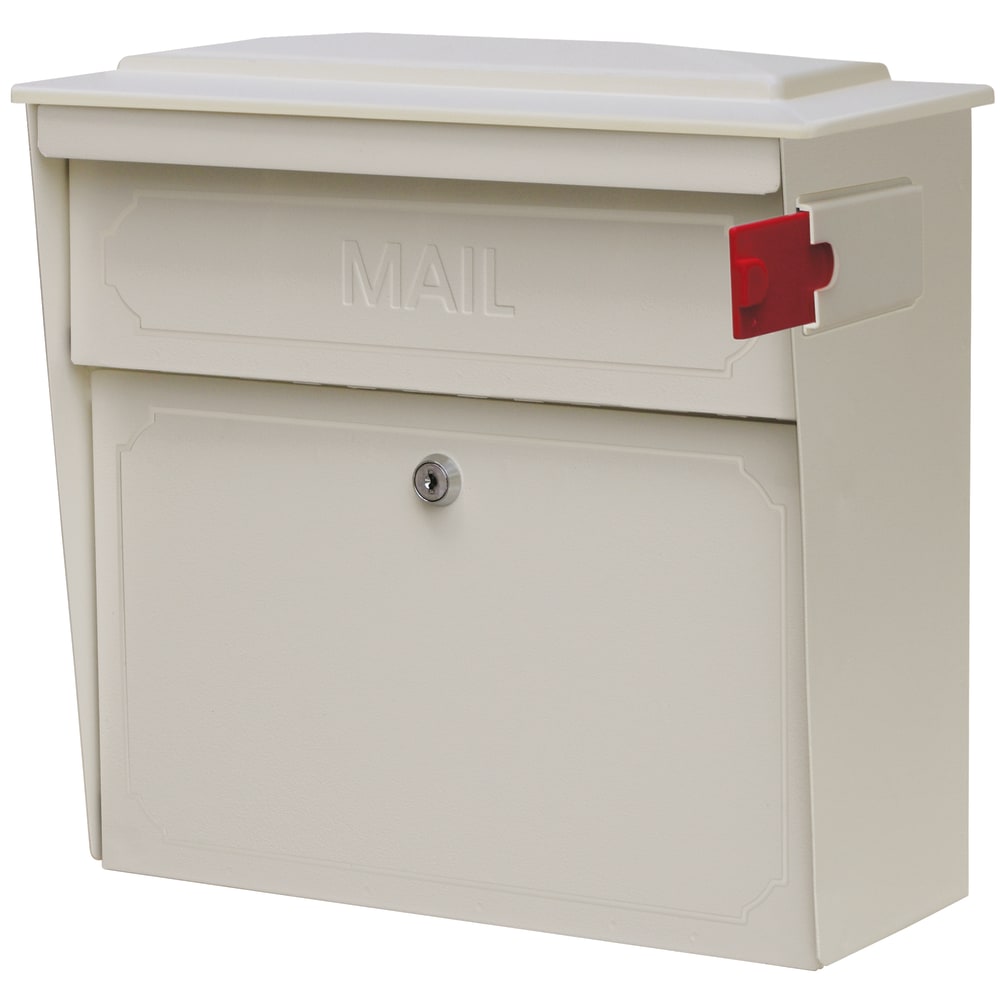 Mail Boss Townhouse Wall Mount Locking Mailbox, 16inH x 15 3/4inW x 7 1/2inD, White MPN:7173