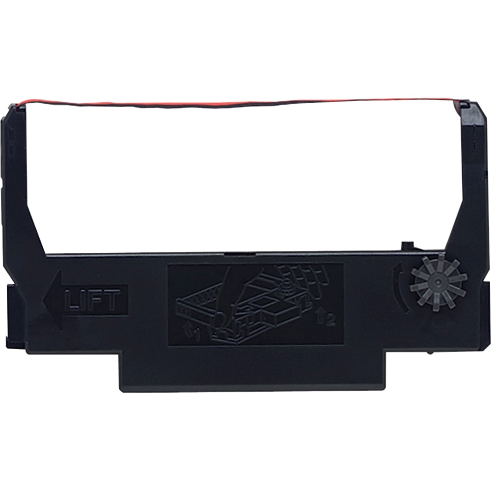 Epson Dot Matrix Ribbon Cartridge - Black, Red - 10 / Box - Dot Matrix - 10 / Box MPN:ERC38BRBX