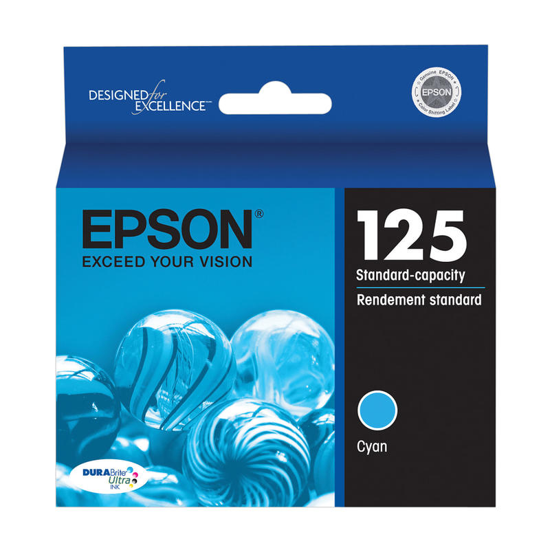 Epson 125 DuraBrite Ultra Cyan Ink Cartridge, T125220-S MPN:T125220-S