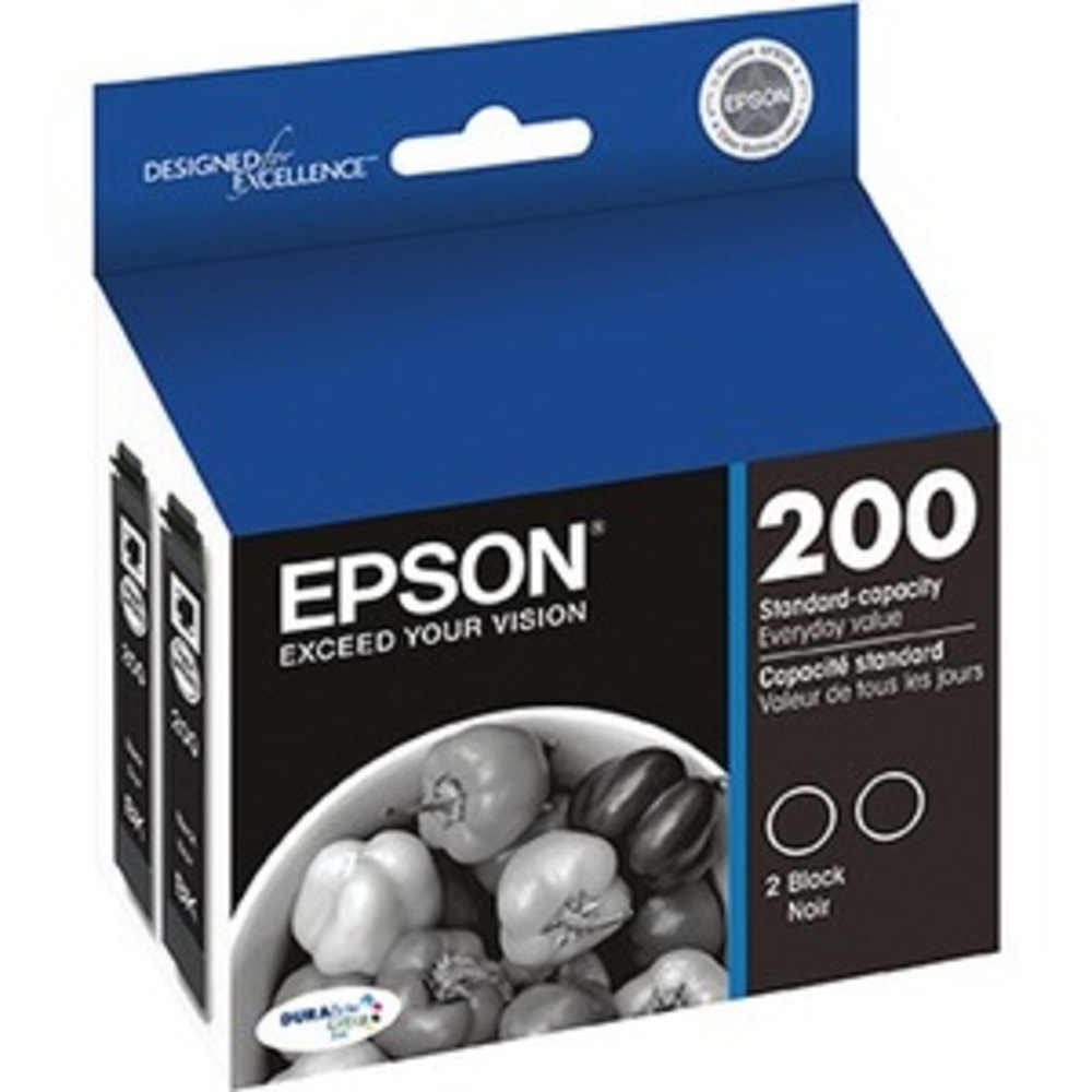 Epson DURABrite Ultra 200 Original Standard Yield Inkjet Ink Cartridge - Black - 2 / Pack - 175 Pages (Per Cartridge) MPN:T200120-D2