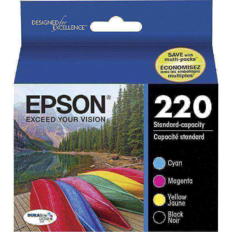 Epson DURABrite Ultra 220 Original Standard Yield Inkjet Ink Cartridge - Combo Pack - Black, Cyan, Magenta, Yellow - Inkjet - Standard Yield - 1/Each MPN:T220120-BCS