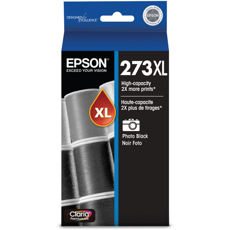 Epson 273XL Claria Premium High-Yield Photo Black Ink Cartridge, T273XL120-S (Min Order Qty 3) MPN:T273L120-S
