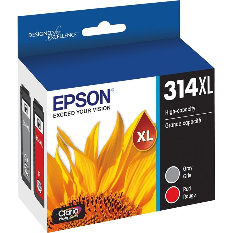 Epson Claria Photo HD T314XL Original Inkjet Ink Cartridge - Multi-pack - Red, Gray - 2 Pack - Inkjet - 2 Pack MPN:T314XL922-S