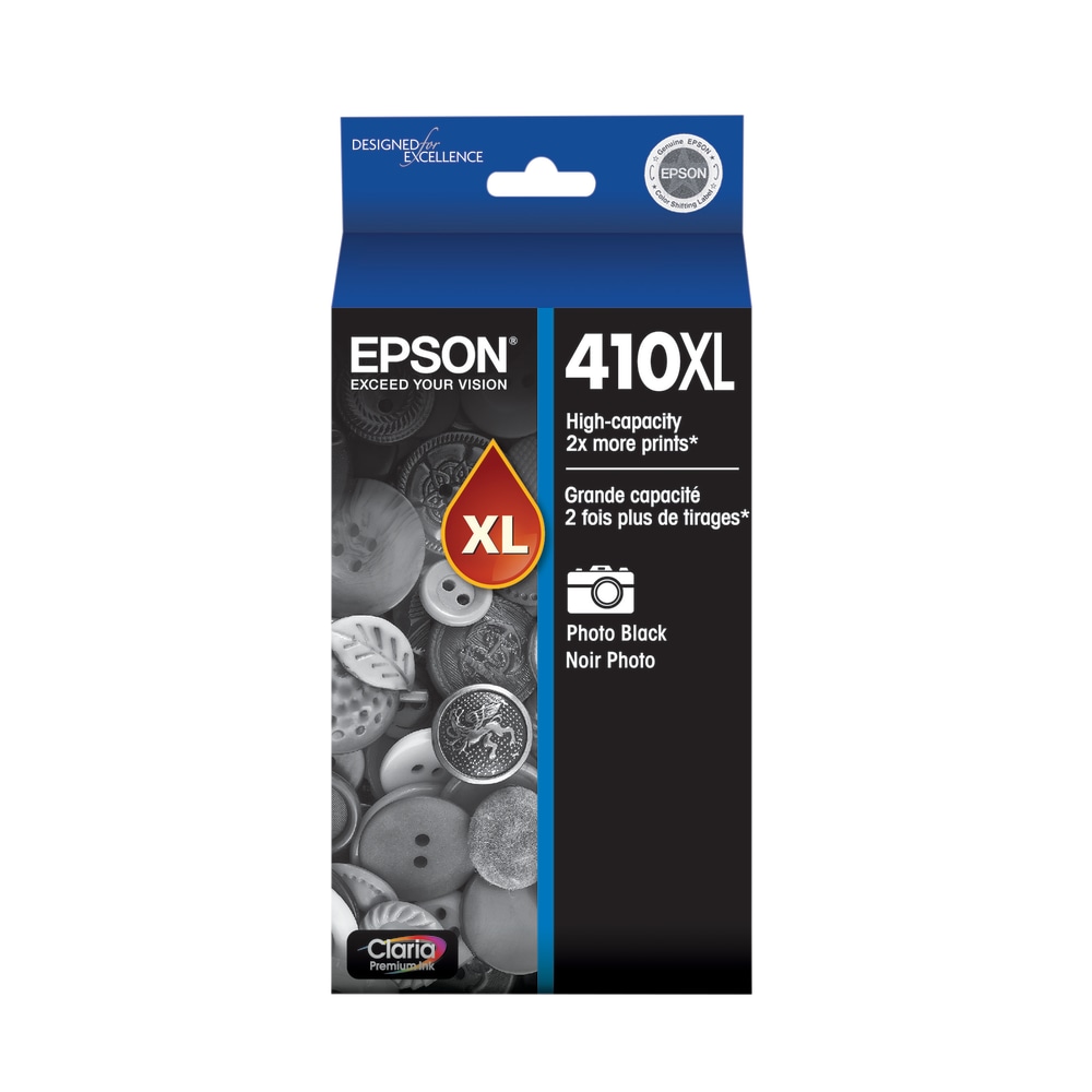 Epson 410XL Claria Premium High-Yield Photo Black Ink Cartridge, T410XL120-S (Min Order Qty 3) MPN:T410XL120-S