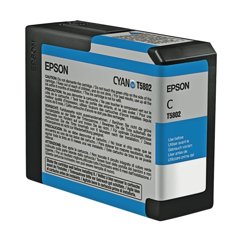 Epson T5802 UltraChrome K3 Cyan Ink Cartridge, T580200 MPN:T580200