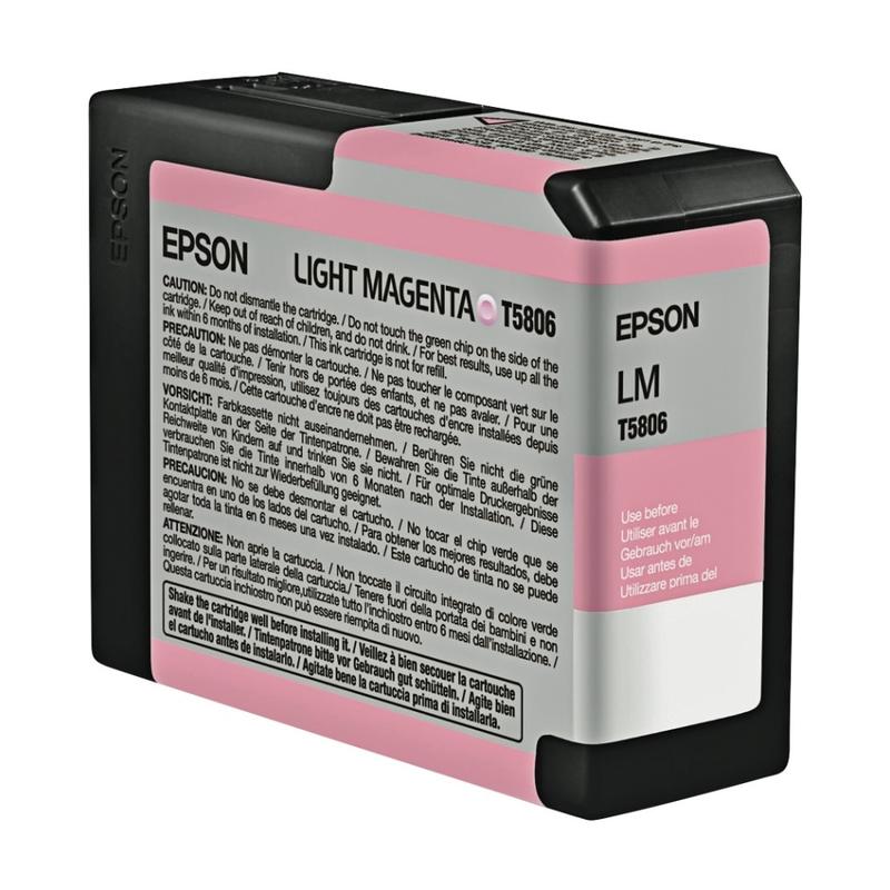 Epson T5806 UltraChrome K3 Light Magenta Ink Cartridge, T580600 MPN:T580600