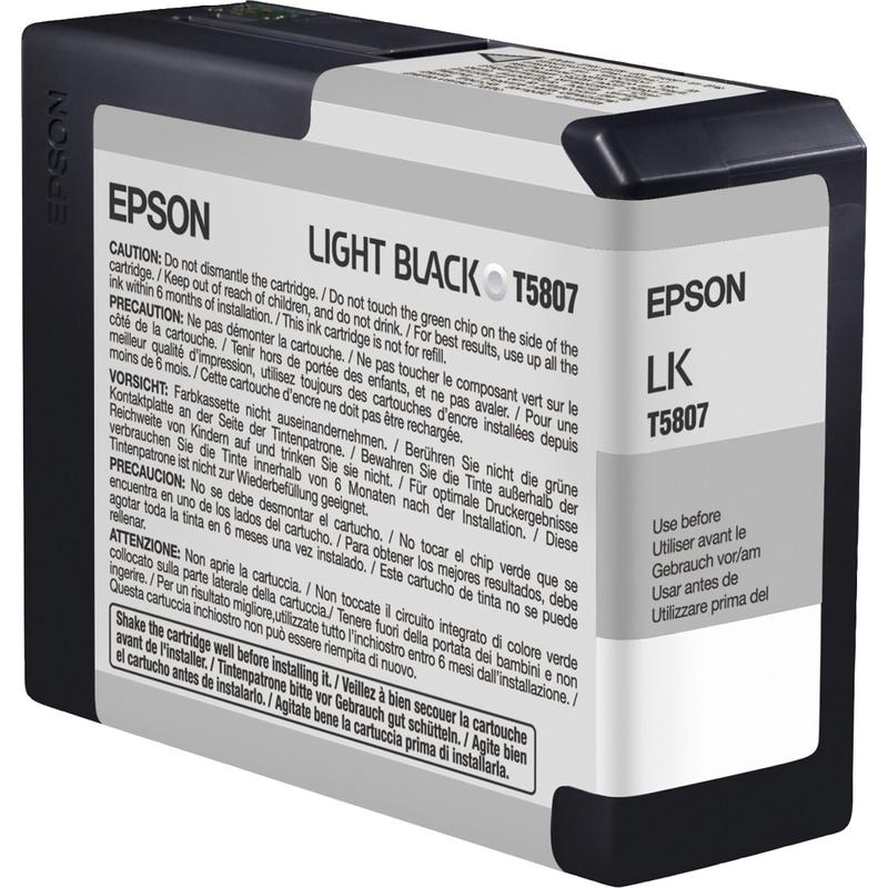 Epson T5807 UltraChrome K3 Light Black Ink Cartridge, T580700 MPN:T580700