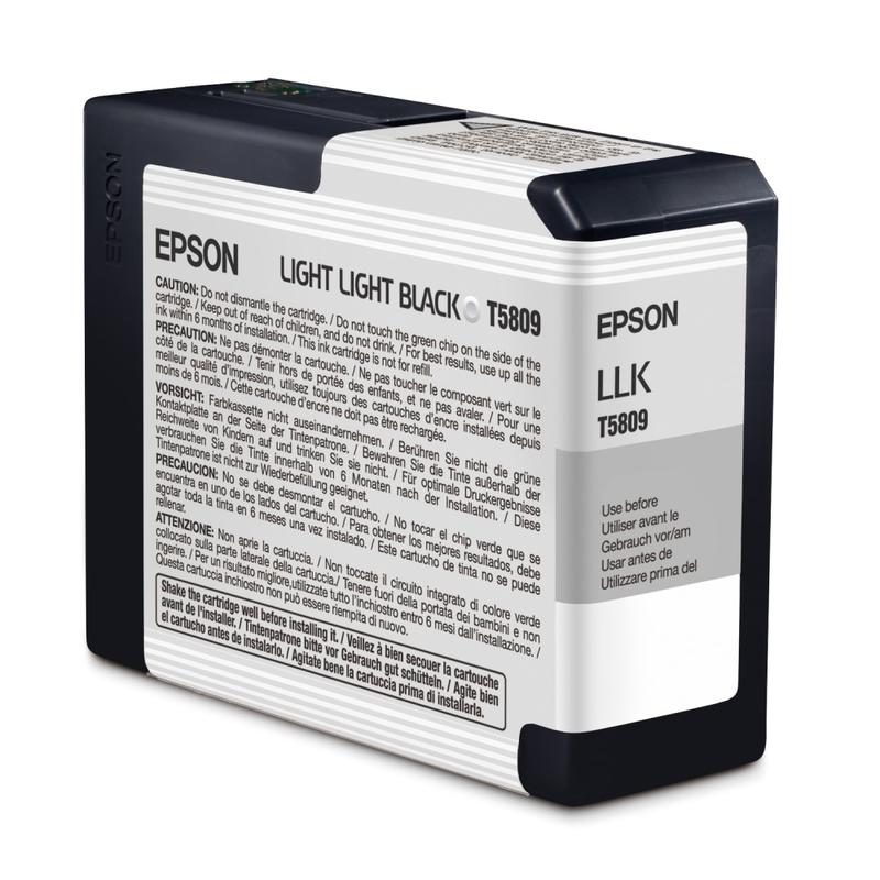 Epson T5809 UltraChrome K3 Light Light Black Ink Cartridge, T580900 MPN:T580900