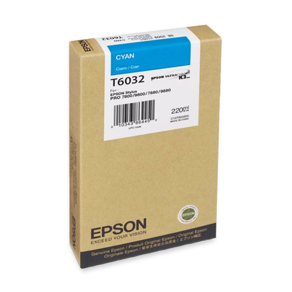 Epson Original Ink Cartridge, Cyan, T603200 MPN:T603200
