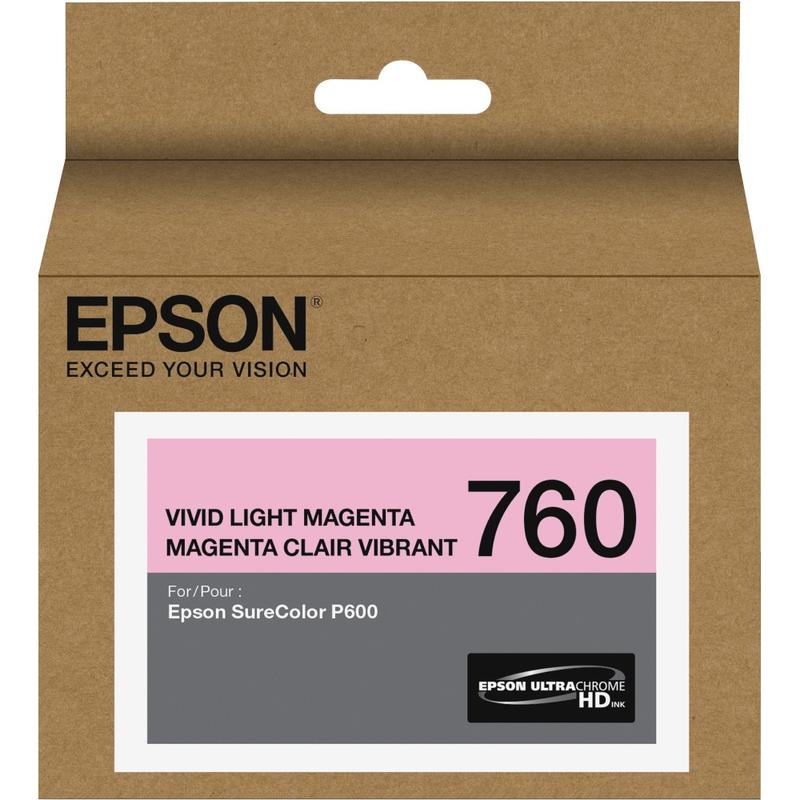 Epson UltraChrome HD T760 Original Ink Cartridge - Inkjet - Vivid Light Magenta - 1 Each MPN:T760620