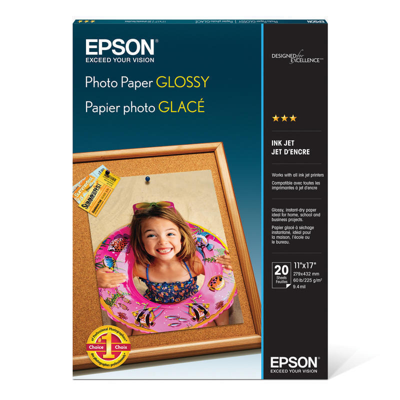 Epson Glossy Photo Paper, Ledger Size (11in x 17)