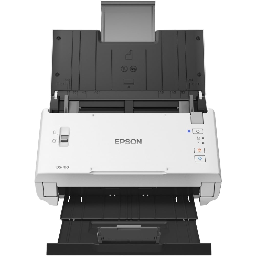 Epson DS-410 Sheetfed Scanner - 600 dpi Optical - 48-bit Color - 16-bit Grayscale - 26 ppm (Mono) - 26 ppm (Color) - Duplex Scanning - USB MPN:B11B249201