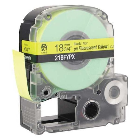 Label Cartridge, Black on Fluorescent Yellow, Labels/Roll: Continuous MPN:45WA38