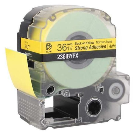 Strong Adhesive Label Cartridge, Black on Yellow, Labels/Roll: Continuous MPN:45WA72