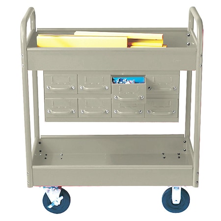 Stock Cart, 2 Shelves, 8 Drawers 500lb, 8, PY MPN:145-8-PY
