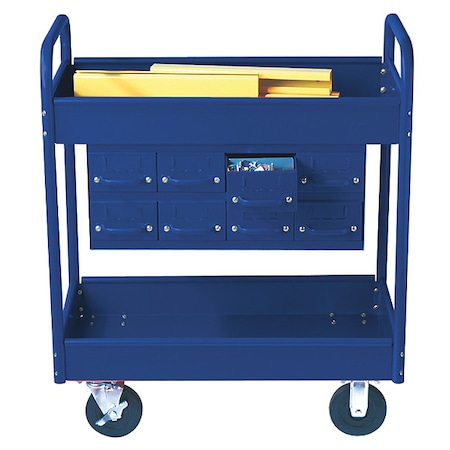 Stock Cart, 2 Shelves, 8 Drawers 500lb, 8, BL MPN:150-8-BL