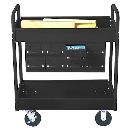 Stock Cart, 2 Shelfs, 8 Drawers 800lb, BK MPN:150D8-BK