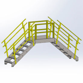 Equipto 1724B06 Cross Over Bridge 36-1/2' Overall Width 6 Stairs 1724B06
