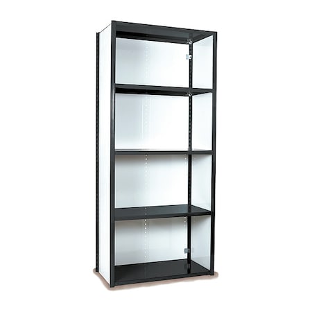 V Grip Shelving, Strtr, 7Hx18Dx3W W/ 5-Shlvs, BK, Number of Shelves: 5 MPN:673-5S-BK
