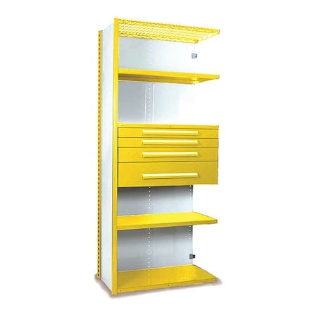 V-Grip Shelving W/ 4Drwrs/5Shlvs 7X1.5X3, Addon, (2)3