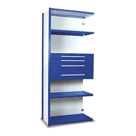 V-Grip Shelving W/ 4Drwrs/5Shlvs 7X1.5X3 Addon, (2)3