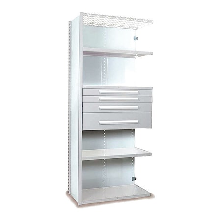 V-Grip Shelving W/ 4Drwrs/5Shlvs 7X1.5X3 Addon, (2)3