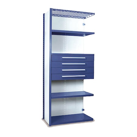 V-Grip Shelving W/ Drawers, 7X1.5X3, BL, Shelving Type: Add-On MPN:S4223VHA-BL
