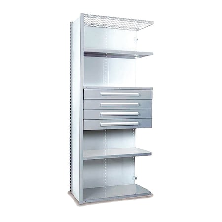 V-Grip Shelving W/ Drawers, 7X1.5X3, LG, Shelving Type: Add-On MPN:S4223VHA-LG