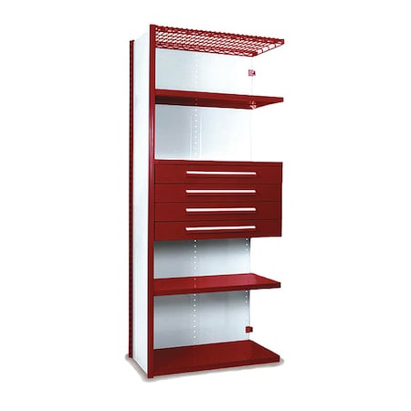 V-Grip Shelving W/ Drawers, 7X1.5X3, RD, Shelving Type: Add-On MPN:S4223VHA-RD