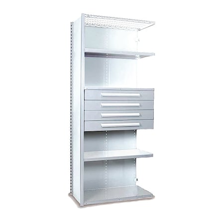 V-Grip Shelving W/ Drawers, 7X1.5X3, WH, Number of Shelves: 5 MPN:S4223VHA-WH