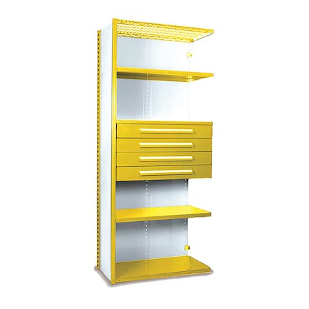V-Grip Shelving W/ Drawers, 7X1.5X3, YL, Shelving Style: Closed MPN:S4223VHA-YL