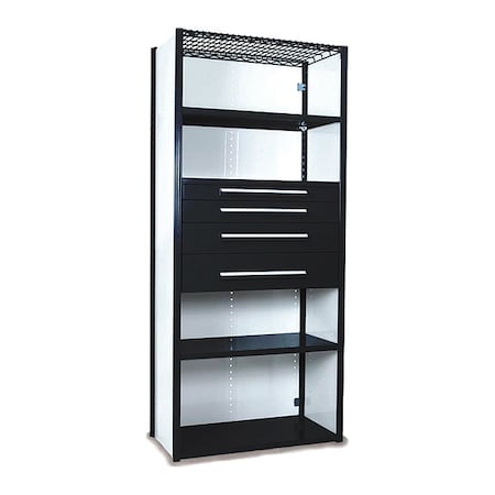 V-Grip Shelving W/ 4Drwrs/5Shlvs 7x2x3, Strtr, 3
