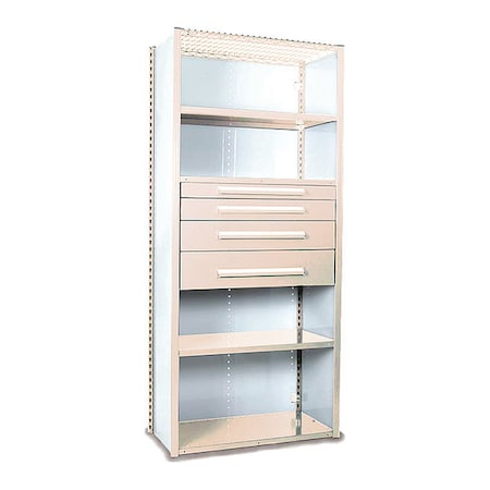 V-Grip Shelving W/ 4Drwrs/5Shlvs 7x2x3, Strtr, 3