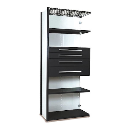 V-Grip Shelving W/ 4Drwrs/5Shlvs 7x2x3, AddOn, (2)4.5