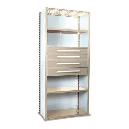 V-Grip Shelving W/ 4Drwrs/5Shlvs 7x2x3, Strtr, (2)4.5