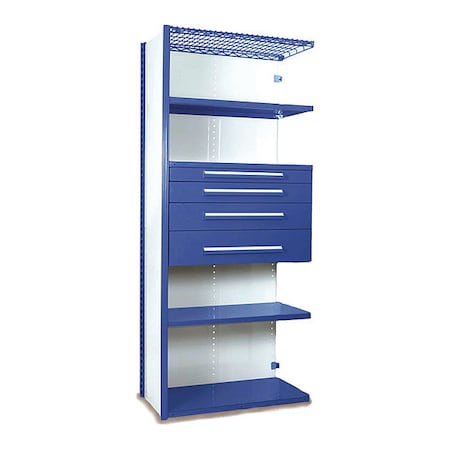 V-Grip Shelving W/ 4Drwrs/5Shlvs 7x2x4, Strtr, (2)3