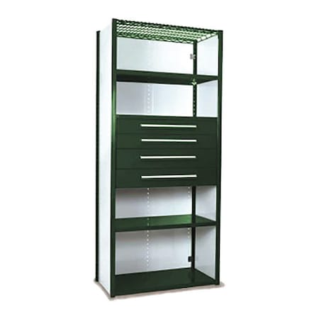 V-Grip Shelving W/ 4Drwrs/5Shlvs 7x2x3, Strtr, (2)4.5