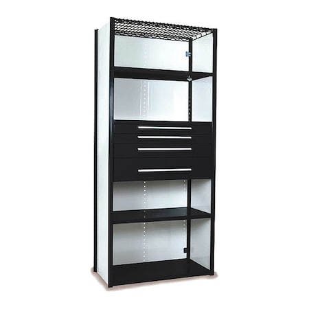 V-Grip Shelving W/ 4Drwrs/5Shlvs 7x2x3, Strtr, 3