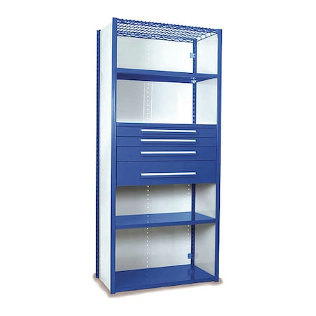 V-Grip Shelving W/ 4Drwrs/5Shlvs 7x2x3, Strtr, 3