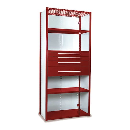 V-Grip Shelving W/ 4Drwrs/5Shlvs 7x2x3, Strtr, 3