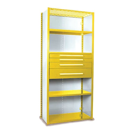V-Grip Shelving W/ 4Drwrs/5Shlvs 7x2x3, Strtr, 3