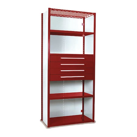 V-Grip Shelving W/ Drawers, 7x2x3, RD MPN:S4233VHS-RD
