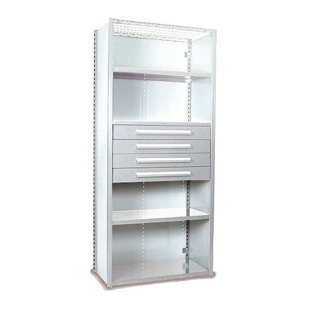 V-Grip Shelving W/ Drawers, WH, Shelving Type: Starter MPN:S4233VNS-WH