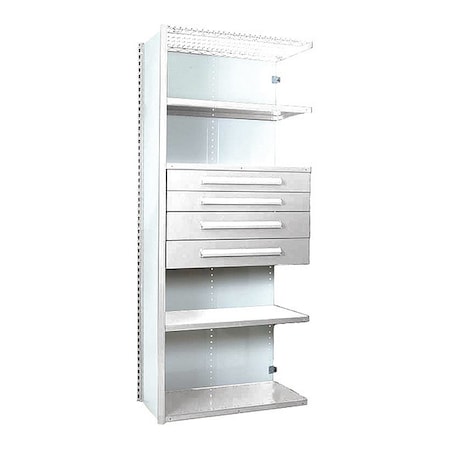 V-Grip Shelving W/ 4Drwrs/5Shlvs 7x1.5x4, Addon, 3