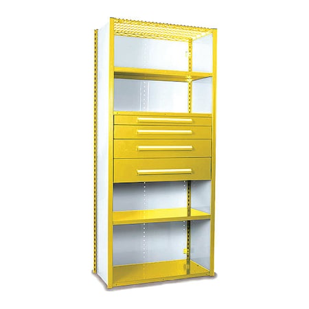 V-Grip Shelving W/ 4Drwrs/5Shlvs 7x1.5x4, Strtr, 3