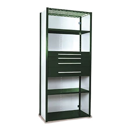 V-Grip Shelving W/ 4Drwrs/5Shlvs 7x1.5x4, Strtr, (2)3