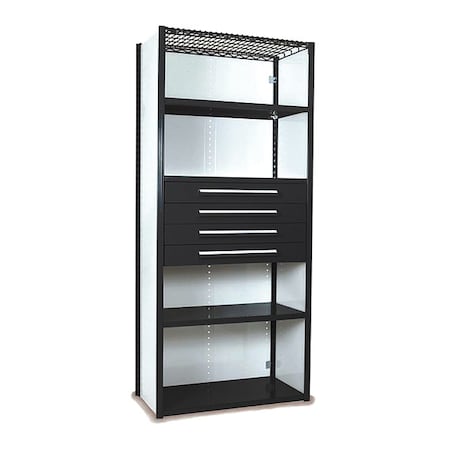 V-Grip Shelving W/ Drawers, 7x1.5x4 Closed Starter, BK MPN:S4243VHS-BK