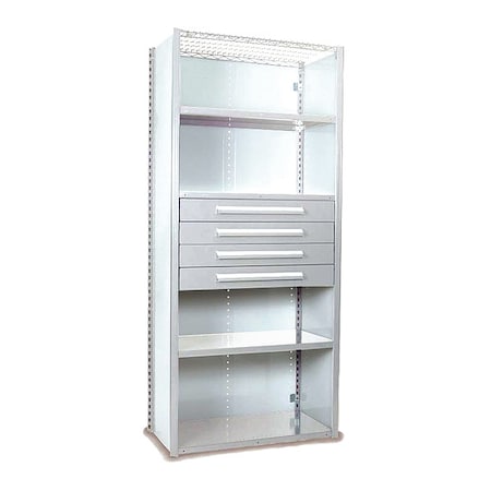 V-Grip Shelving W/ Drawers, 7x1.5x4 Closed Starter, WH MPN:S4243VHS-WH
