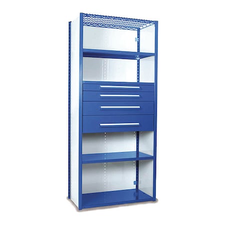 V-Grip Shelving W/ Drawers, 7X2X4, BL MPN:S4250VHS-BL